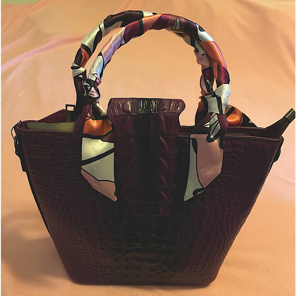 Double handled  - deep purple - eggplant colored with 2 accent scarves